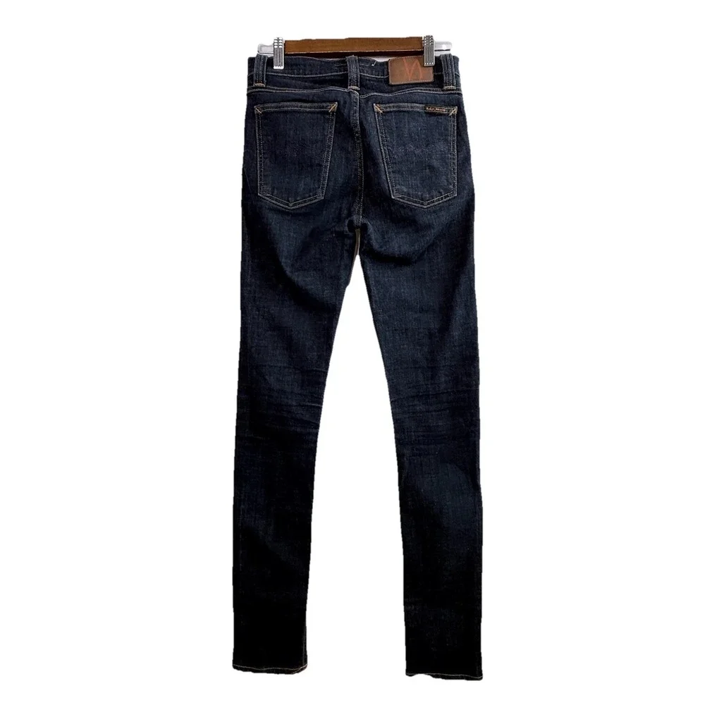 Nudie Jeans Co Mens 28x32 Dark Wash High Kai Skinny Stretch Denim Organic Cotton